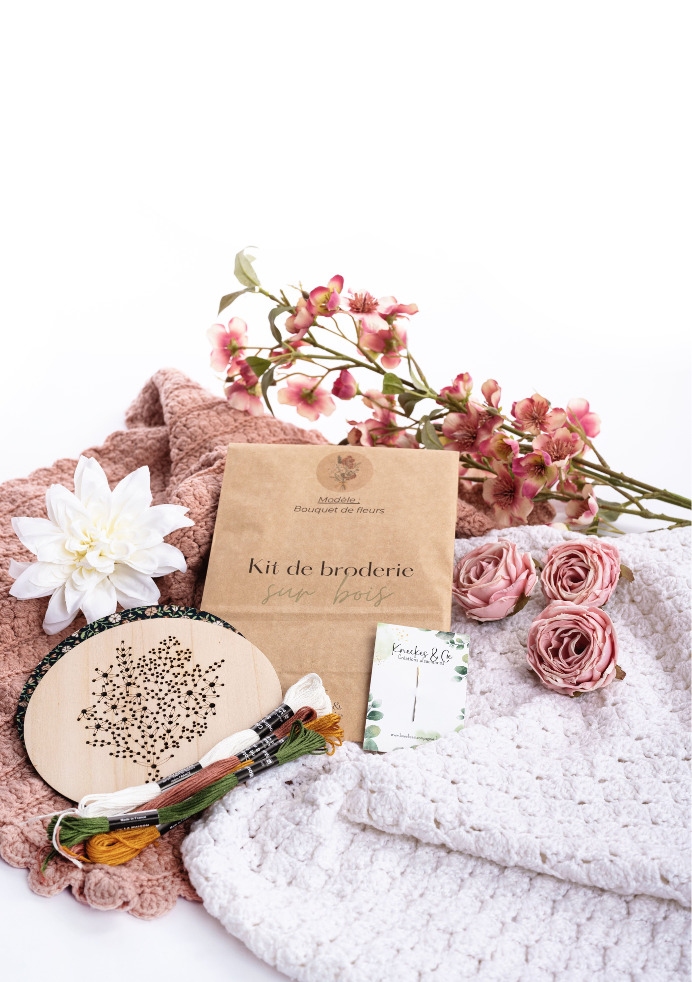 Kit de broderie décoration florale