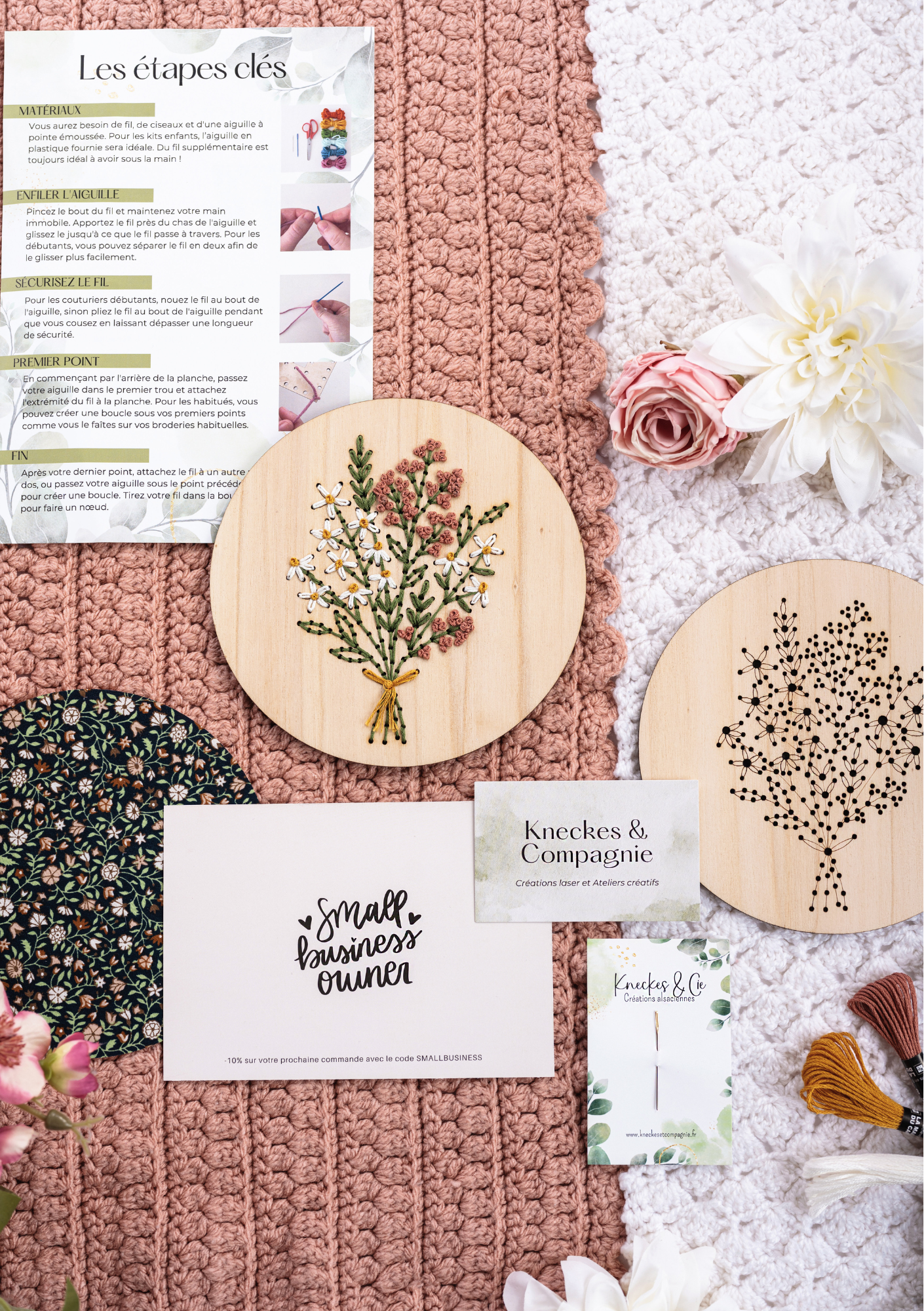 Kit de broderie décoration florale